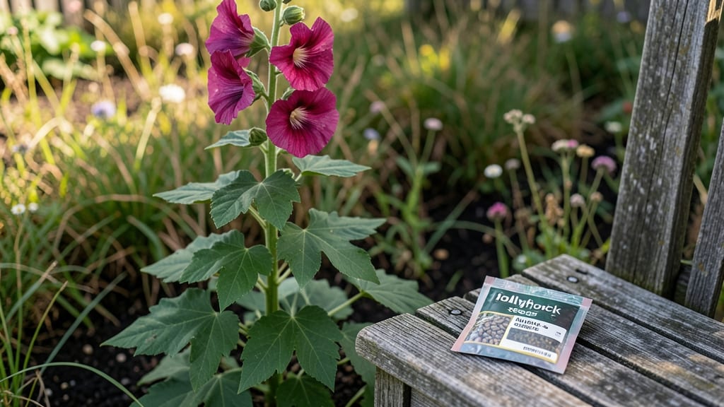 Sowing Hollyhock Seeds: Deep Planting for Towering Blooms Next Year